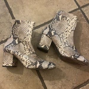 Free People snakeskin booties